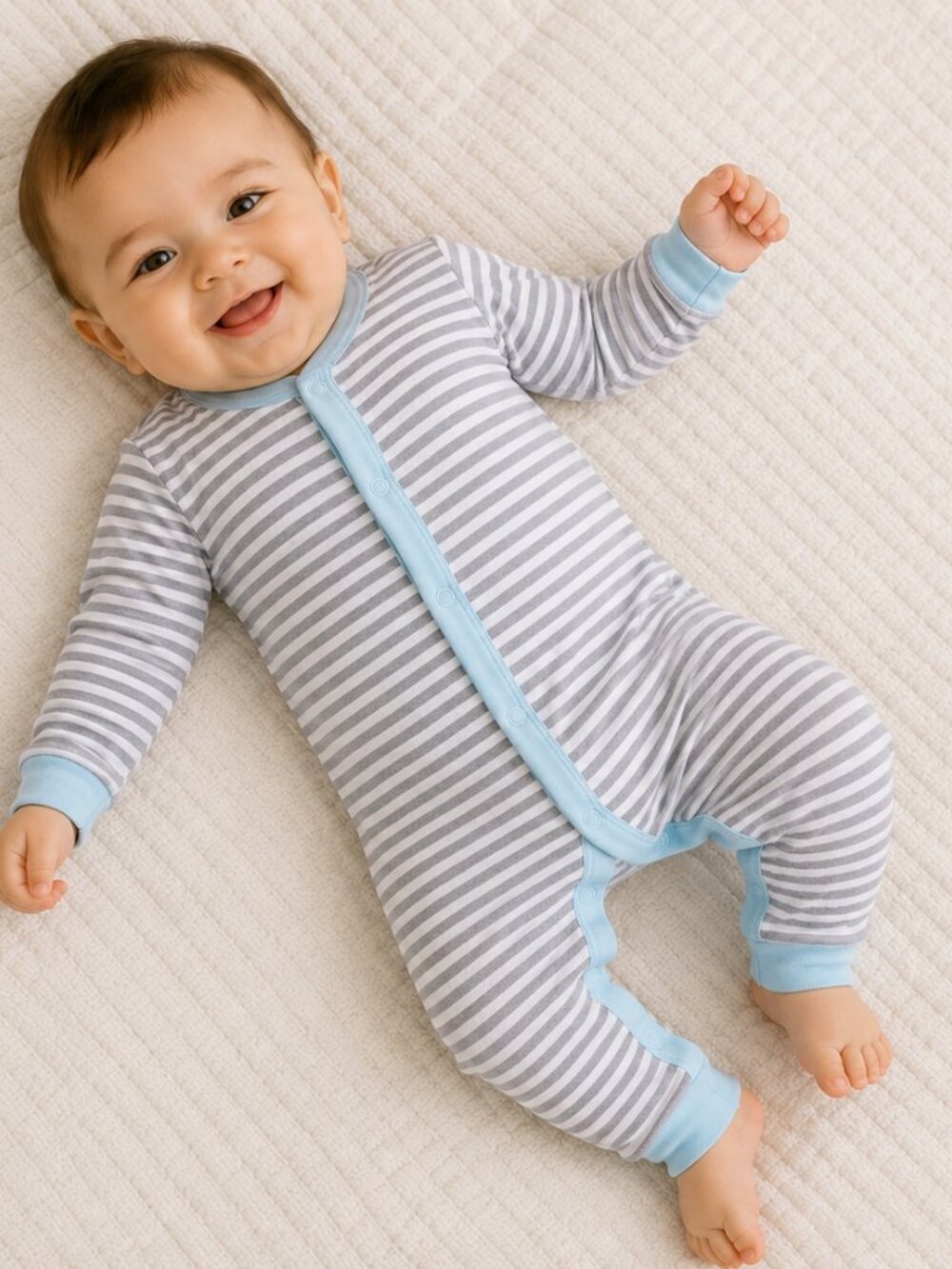 CARTER'S Baby Long Sleeve Gray Striped Jumper Size 18 mos NEW
